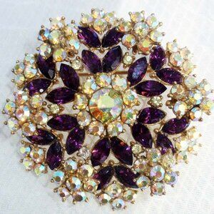 Trifari Mid-Century brooch with Marquise rhinestones